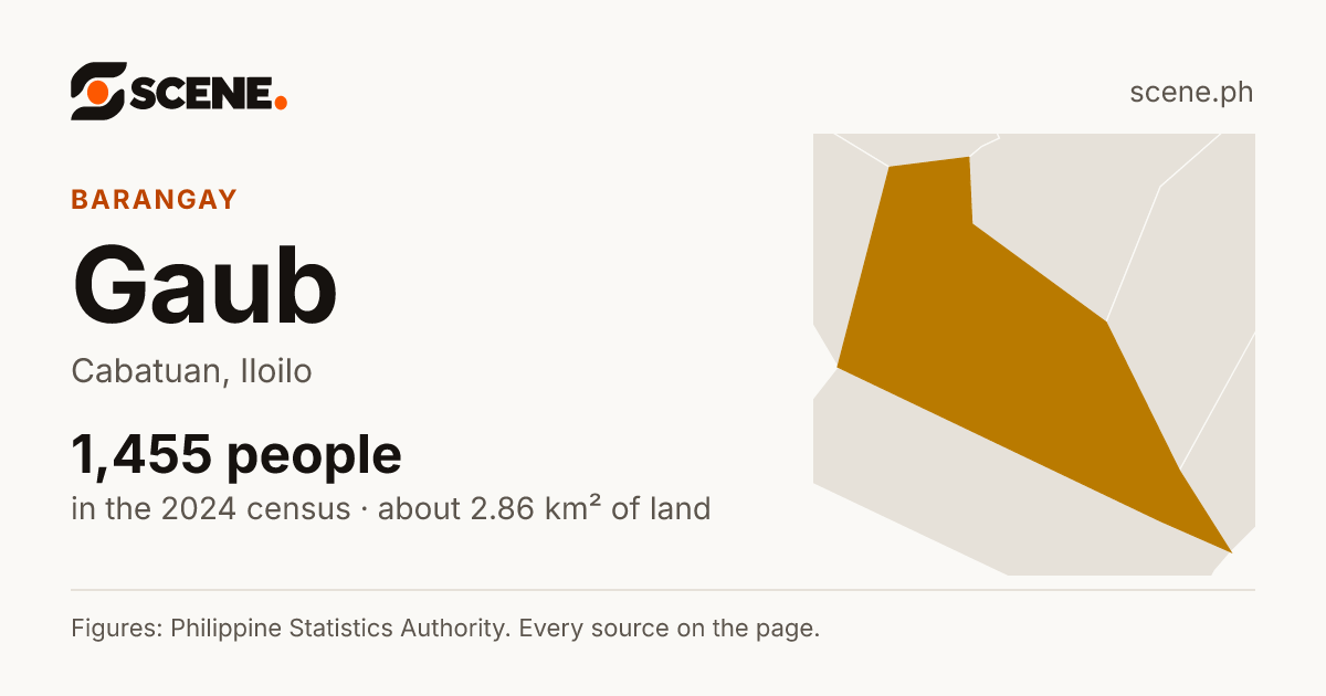 Gaub, Cabatuan, barangay: 1,455 people in the 2024 census