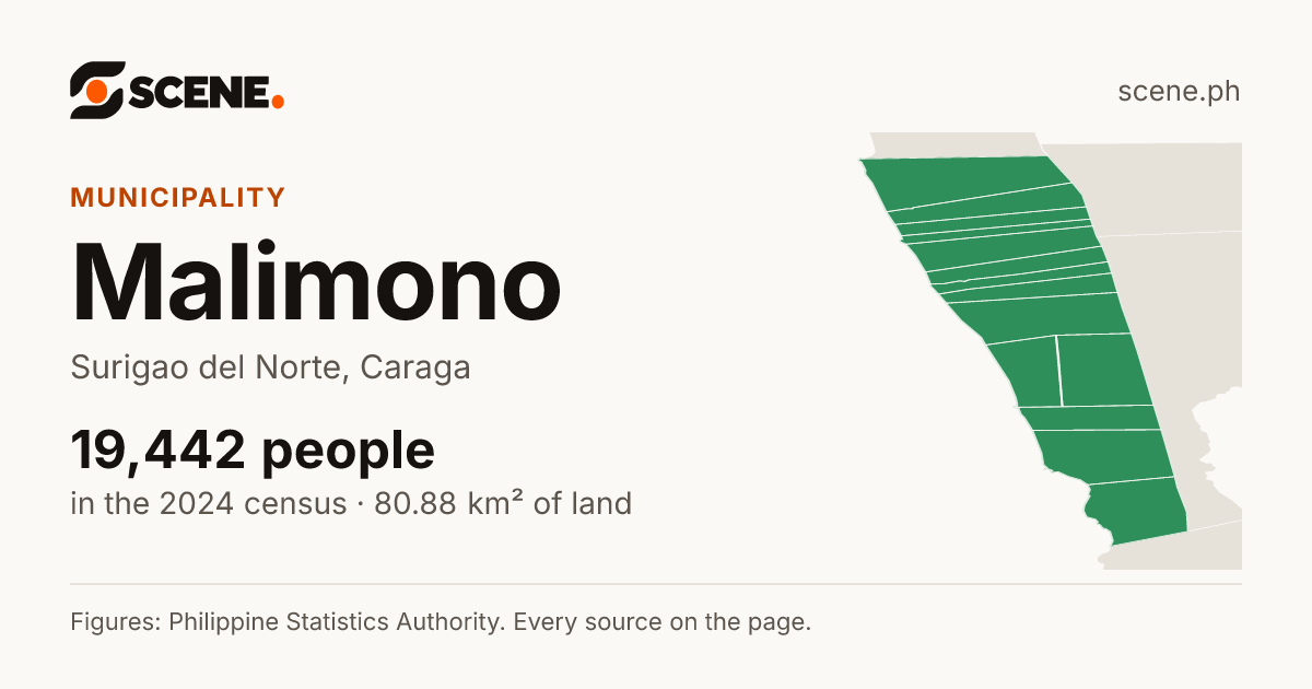 Malimono, Surigao del Norte, municipality: 19,442 people in the 2024 census