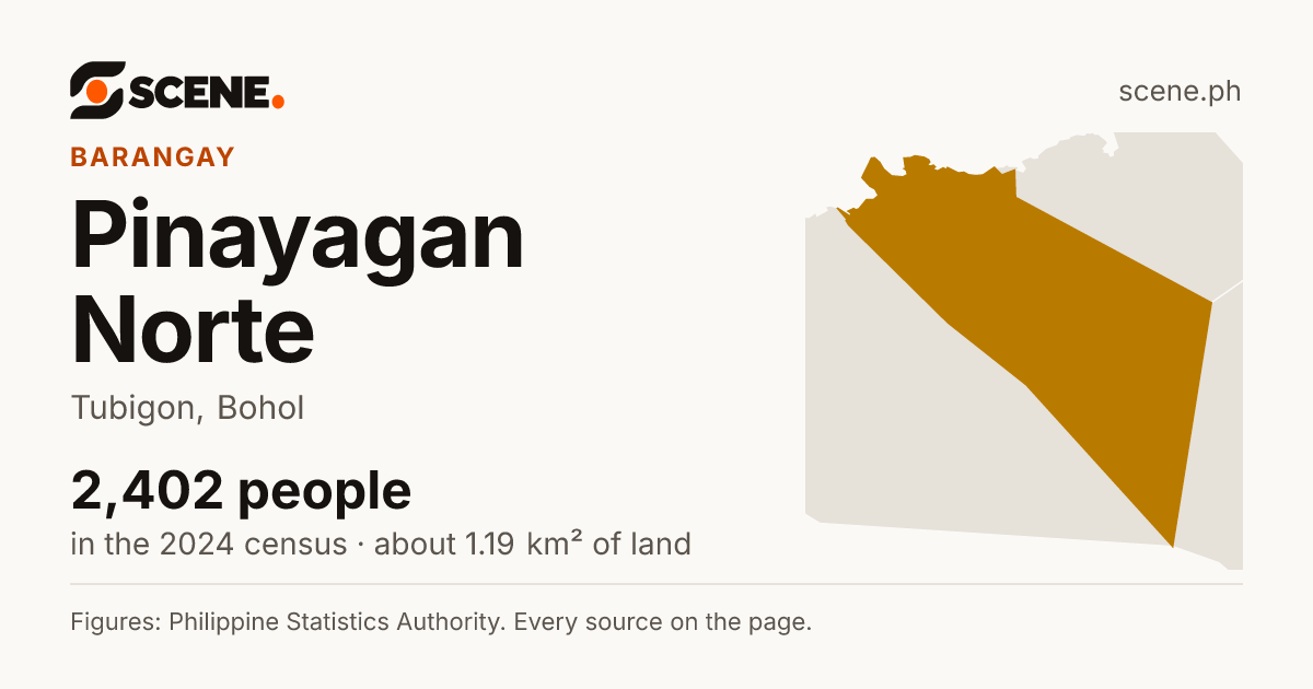 Pinayagan Norte, Tubigon, barangay: 2,402 people in the 2024 census