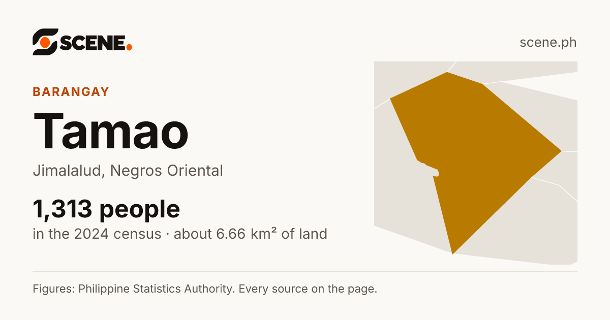 Tamao, Jimalalud, barangay: 1,313 people in the 2024 census