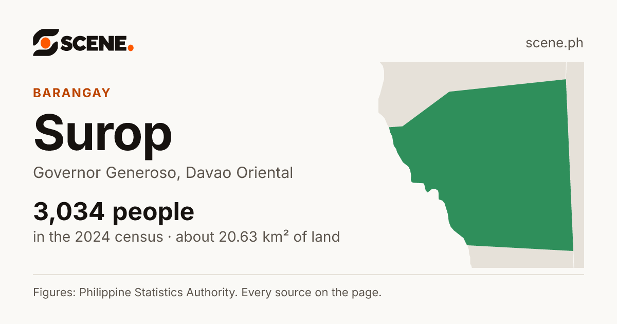Surop, Governor Generoso, barangay: 3,034 people in the 2024 census