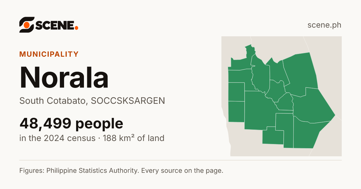Norala, South Cotabato, municipality: 48,499 people in the 2024 census