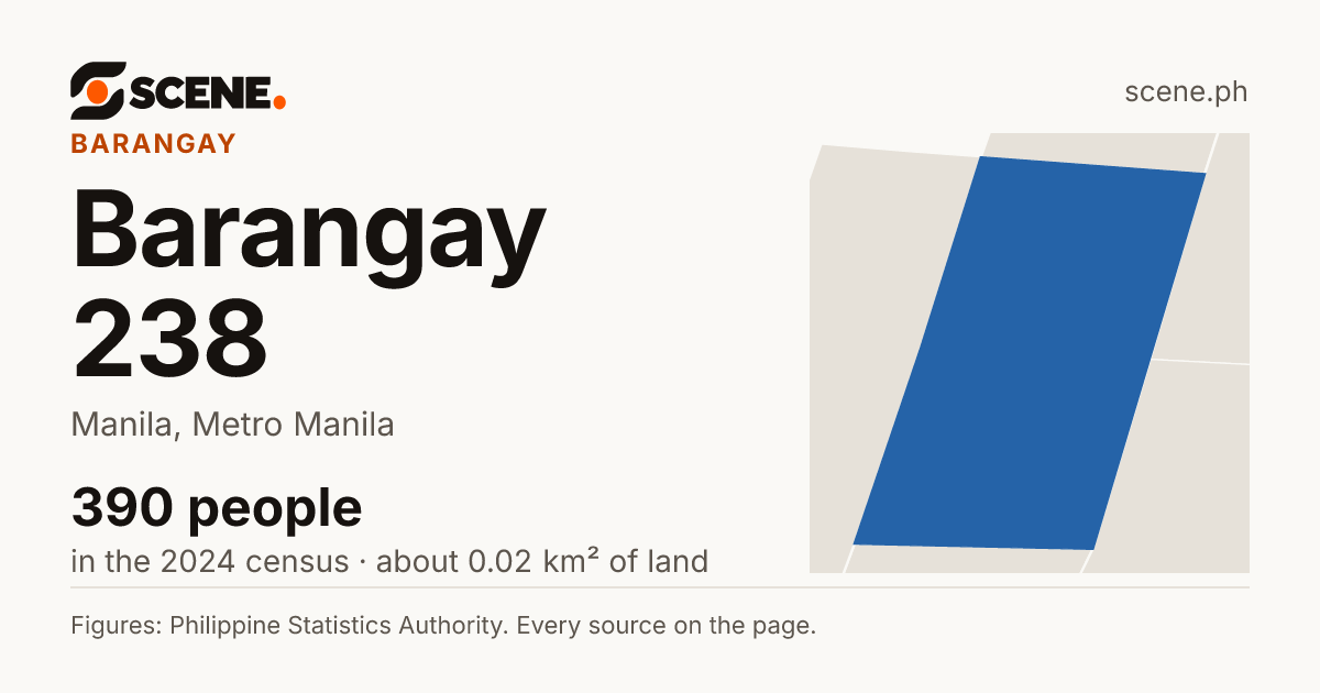 Barangay 238, Manila, barangay: 390 people in the 2024 census