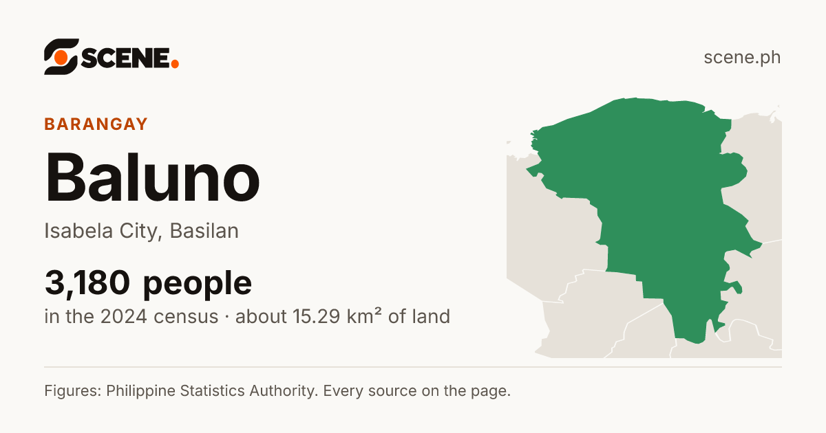 Baluno, Isabela City, barangay: 3,180 people in the 2024 census