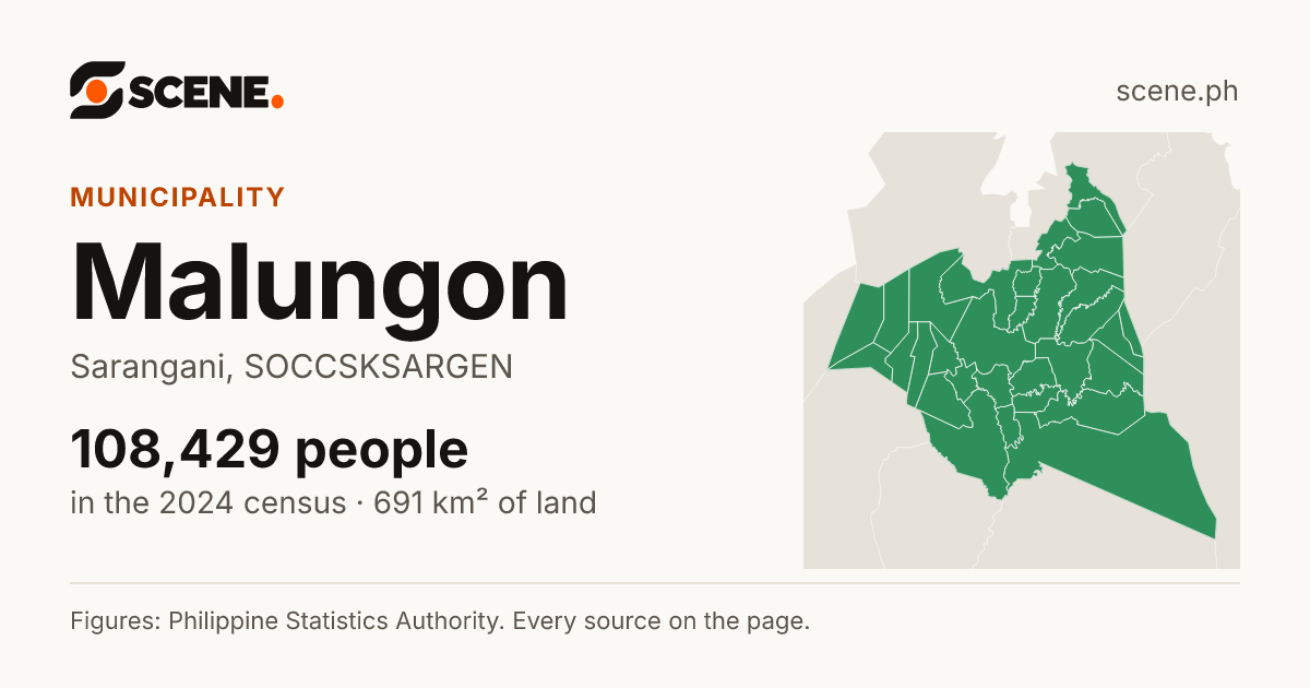 Malungon, Sarangani, municipality: 108,429 people in the 2024 census