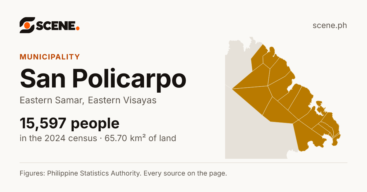 San Policarpo, Eastern Samar, municipality: 15,597 people in the 2024 census