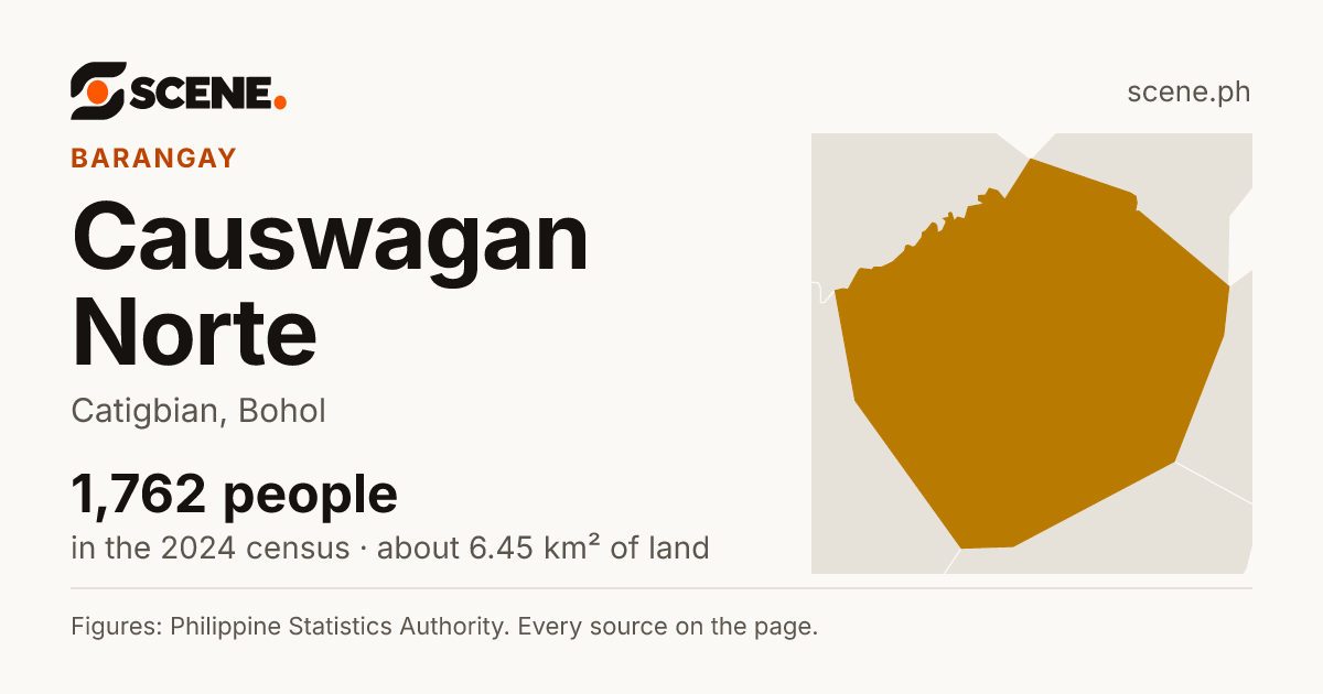 Causwagan Norte, Catigbian, barangay: 1,762 people in the 2024 census