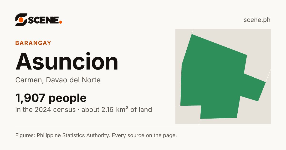 Asuncion, Carmen, barangay: 1,907 people in the 2024 census