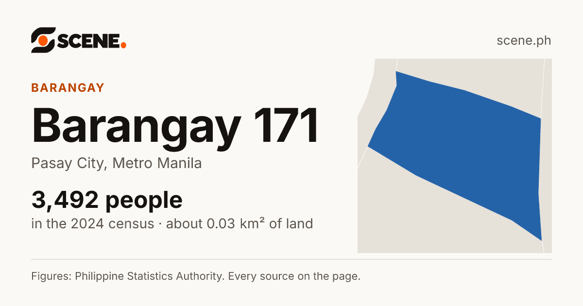 Barangay 171, Pasay City, barangay: 3,492 people in the 2024 census