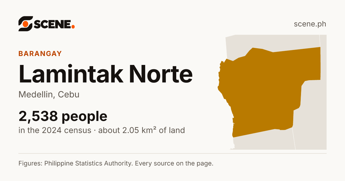 Lamintak Norte, Medellin, barangay: 2,538 people in the 2024 census