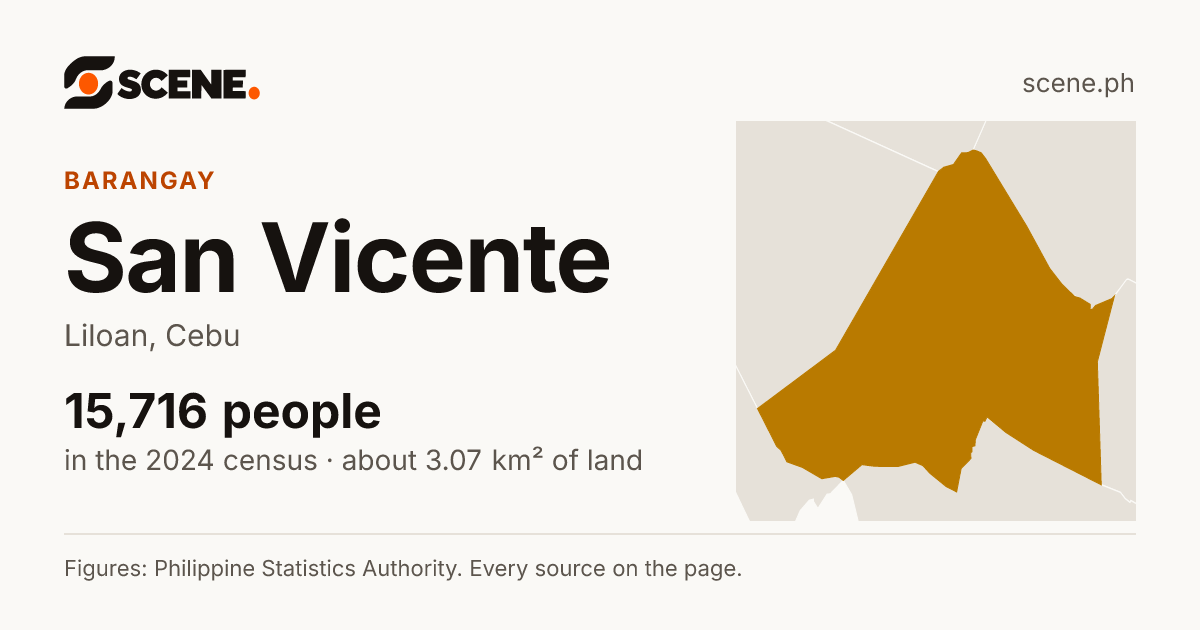 San Vicente, Liloan, barangay: 15,716 people in the 2024 census