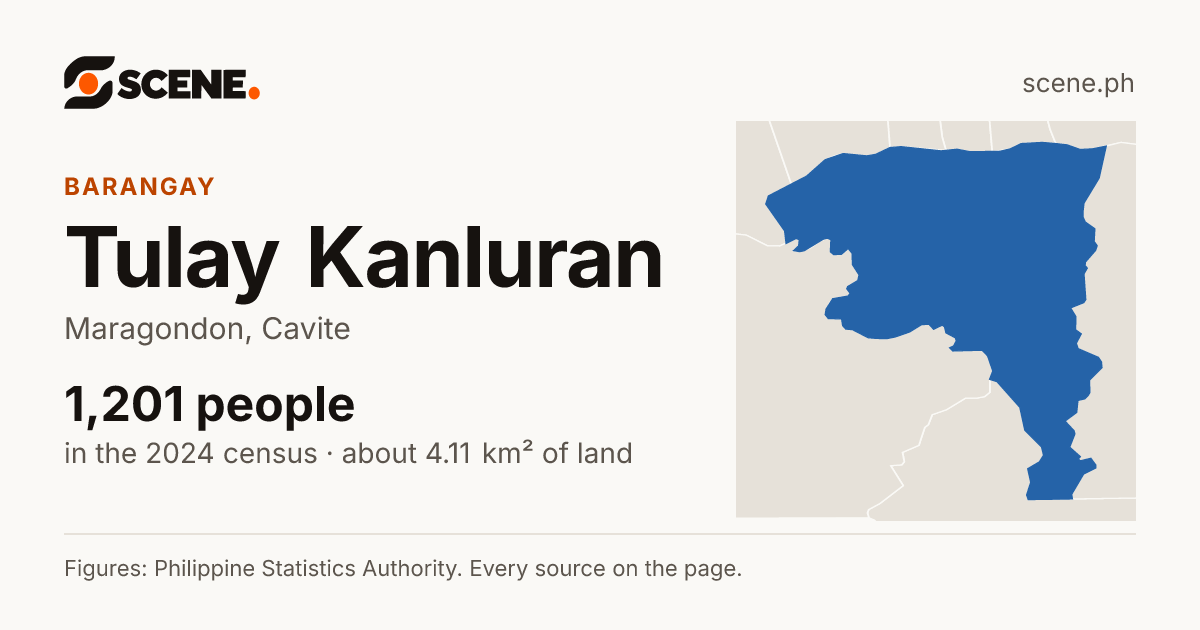 Tulay Kanluran, Maragondon, barangay: 1,201 people in the 2024 census