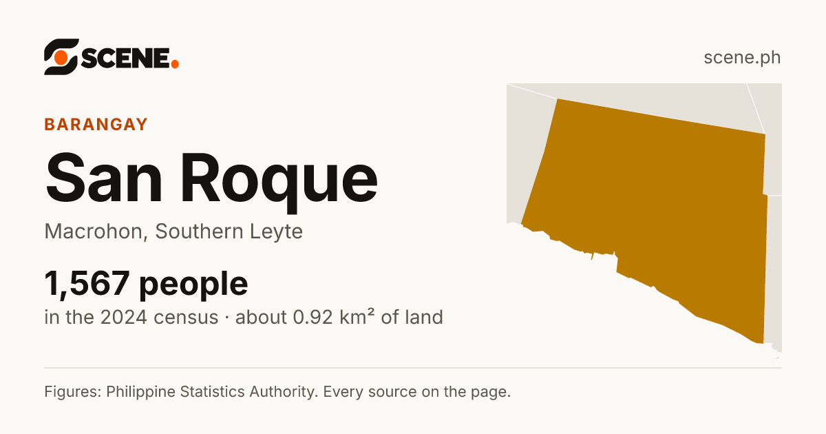 San Roque, Macrohon, barangay: 1,567 people in the 2024 census