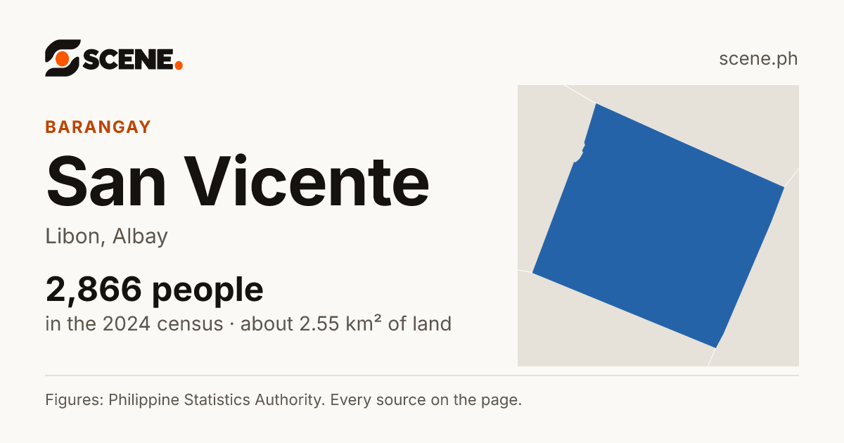San Vicente, Libon, barangay: 2,866 people in the 2024 census