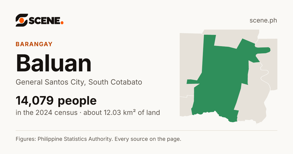 Baluan, General Santos City, barangay: 14,079 people in the 2024 census
