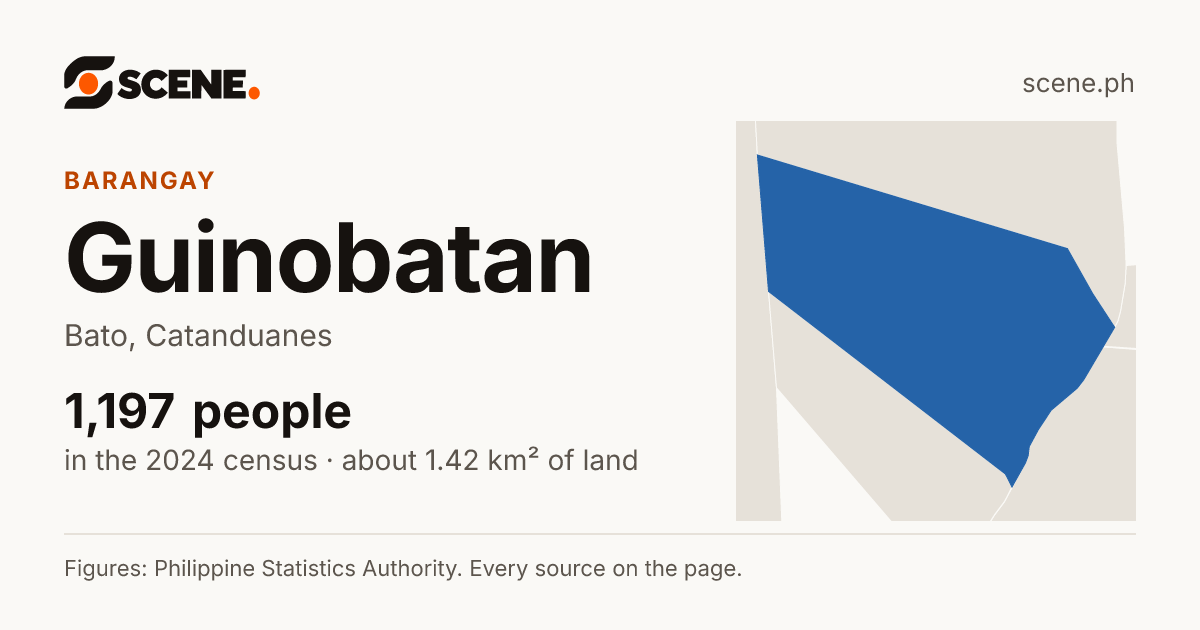 Guinobatan, Bato, barangay: 1,197 people in the 2024 census