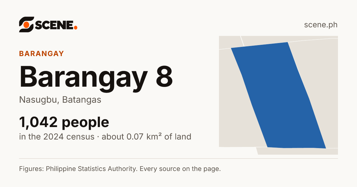 Barangay 8, Nasugbu, barangay: 1,042 people in the 2024 census