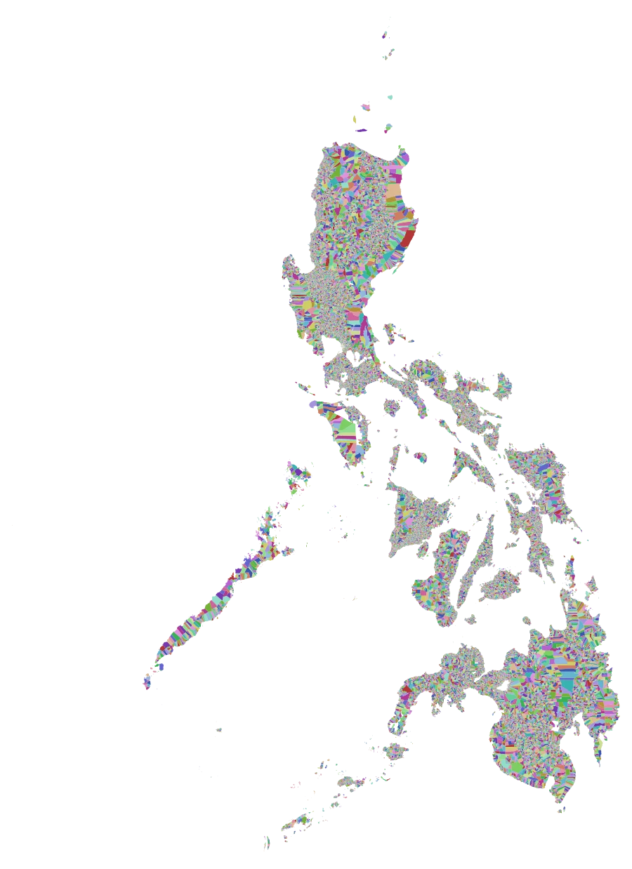 Map of the Philippines, every barangay in a colour of its own